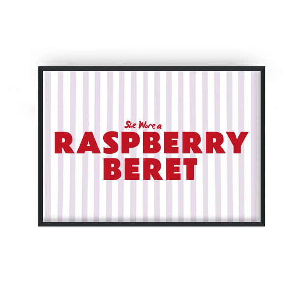 Raspberry Beret Retro Music Home Decor Wall Art Print
