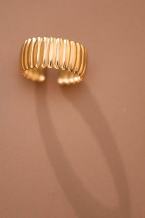 18K Gold Plated Waterproof Stainless Steel Ring - 7884