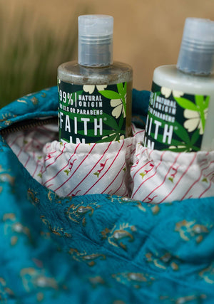 Recycled Sari Zip Wash Bag