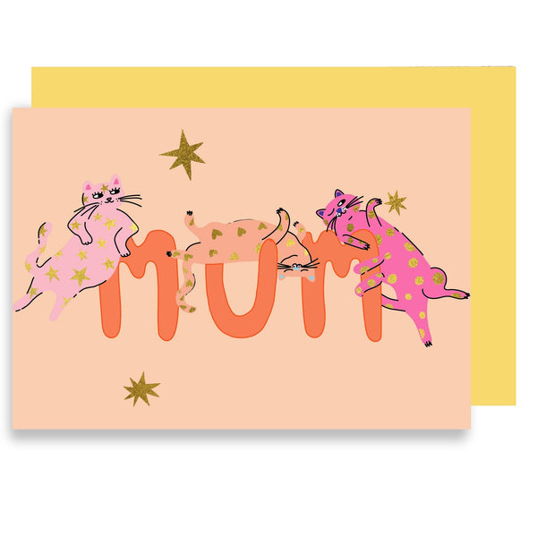 Mother's Day - MUM cats gold foil