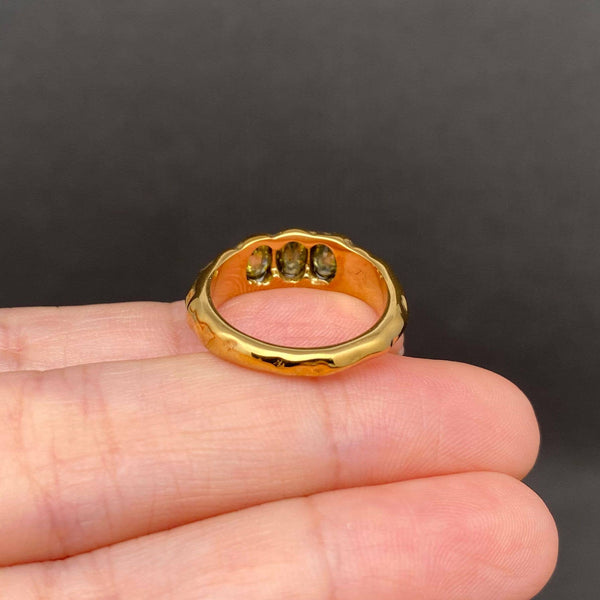 Zircon Inlaid 18K Gold Plated Stainless Steel Ring - FGS