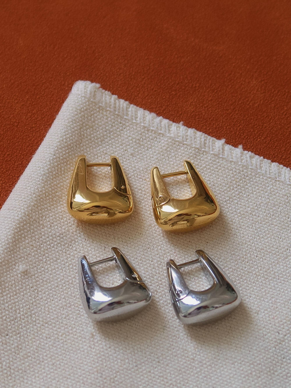 Non-Tarnish Geometric Hoop Earrings