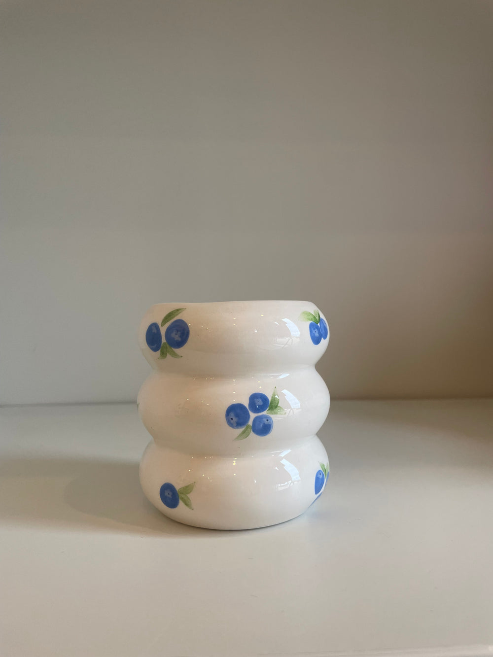 Bubble Glazed Ceramic Cup with Blueberry’s