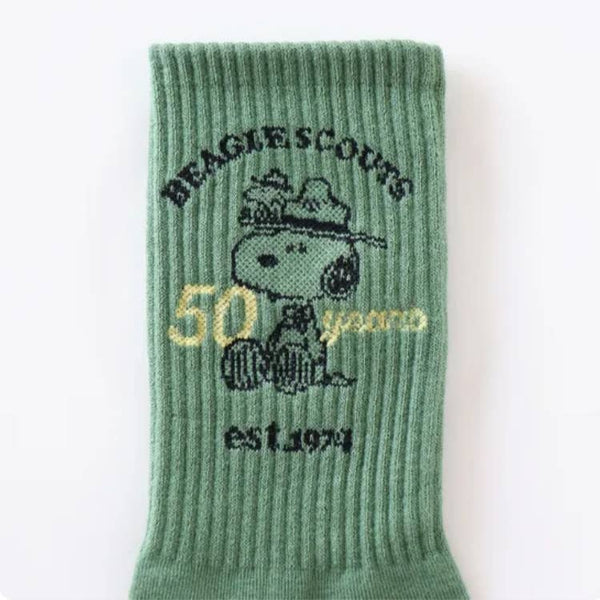 Peanuts Snoopy Scout 50th Celebtate Crew Ankle Socks-