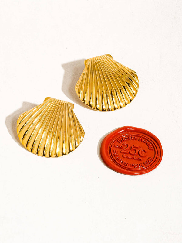 Gold Plated Waterproof Shell Studs