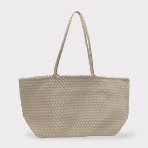 XL Leather Weaving Tote Bag 