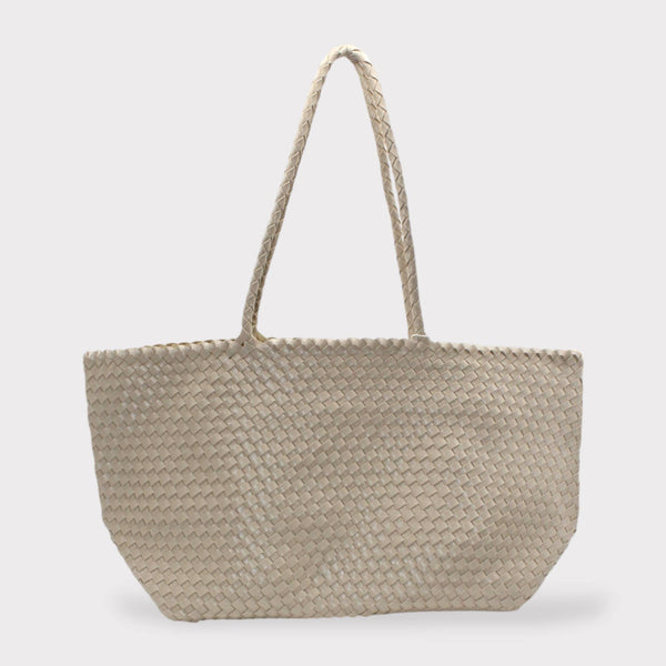 XL Leather Weaving Tote Bag 