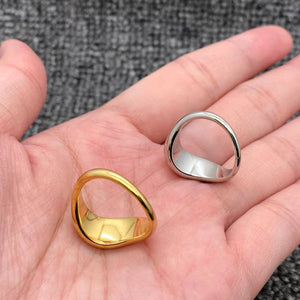 Glossy Wave Design 18K Gold Plated S.Steel Ring - FGS