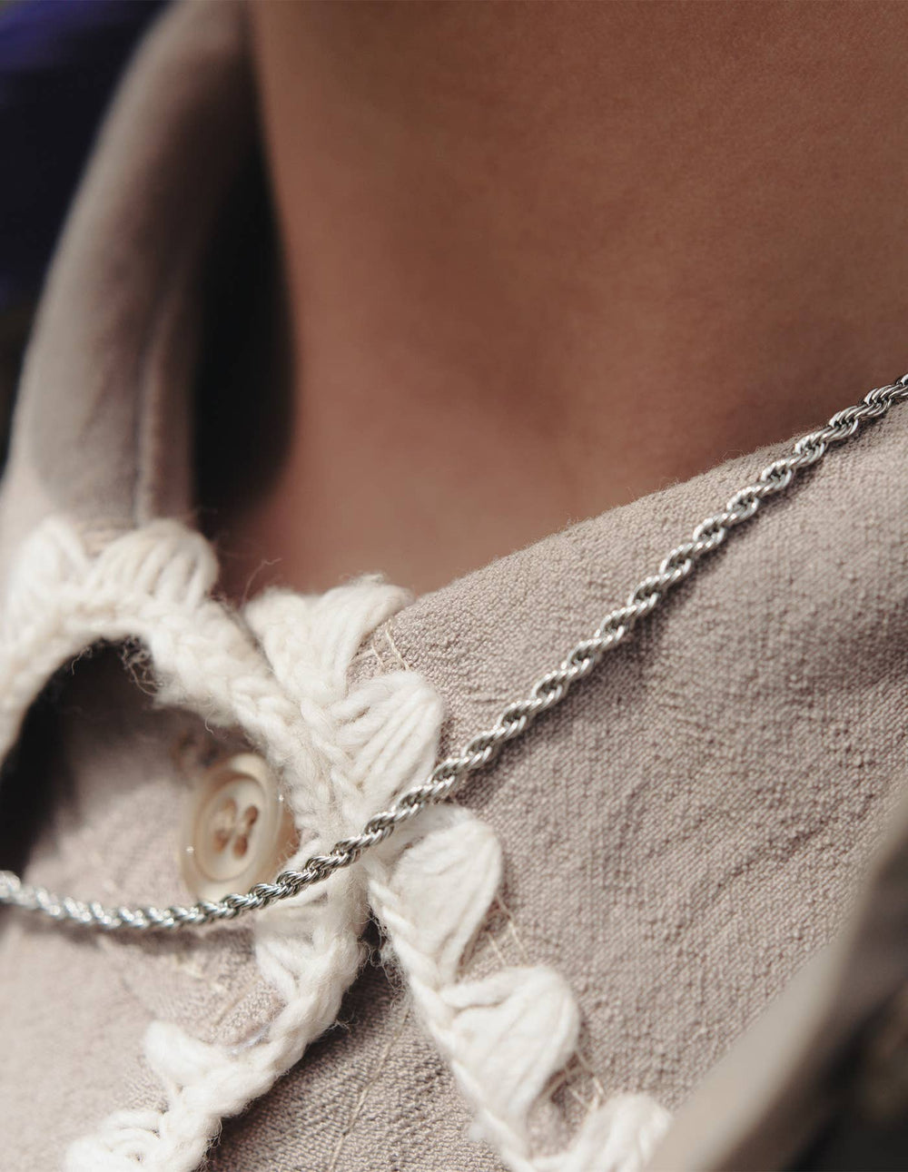 Silver Rope Twist Necklace
