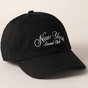 New York Social Club Text Embroidery Baseball Cap
