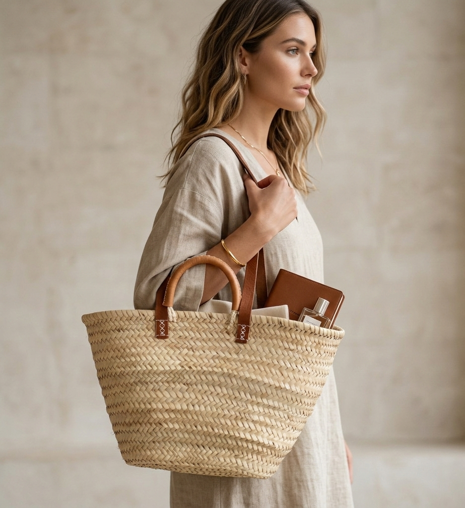 Handwoven French Market Basket