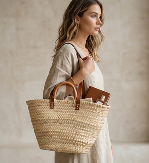Handwoven French Market Basket