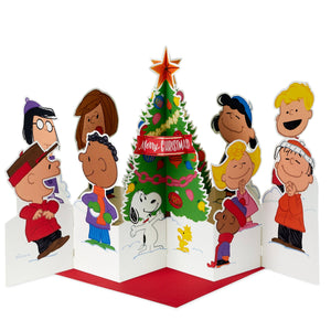 Christmas Card - 3D Pop up Jumbo Peanuts™ Children & Snoopy