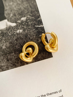 Heart Hoop Earring  18K Gold