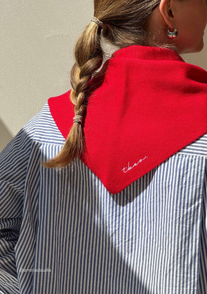 Merino Triangle Scarf in Red