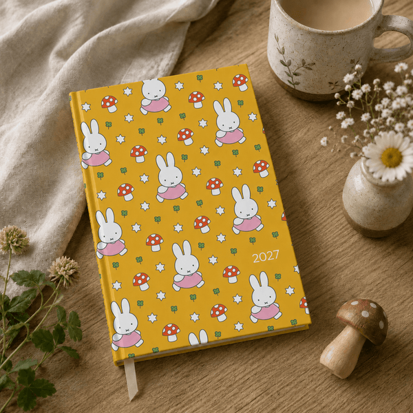 Miffy 2027 A5 Diary - Week-to-View - Yellow Toadstools