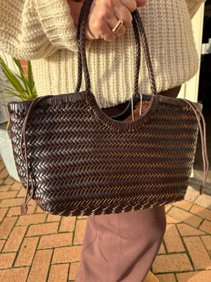 Handwoven U Shape Leather Bag