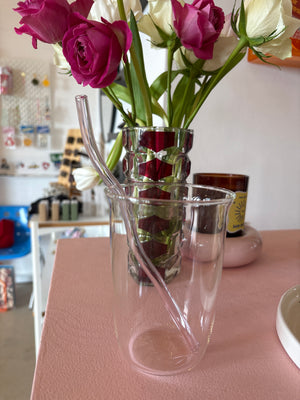 Pink Glass Straw