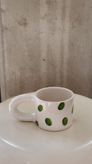 Handmade Olive Pattern Ceramic Mug