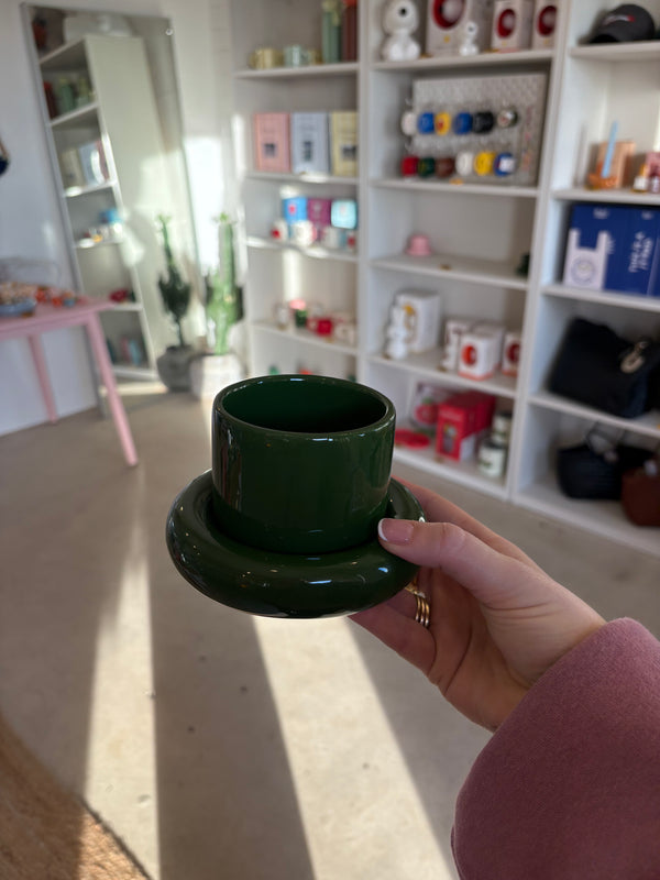 Green Glazed Ceramic Cup