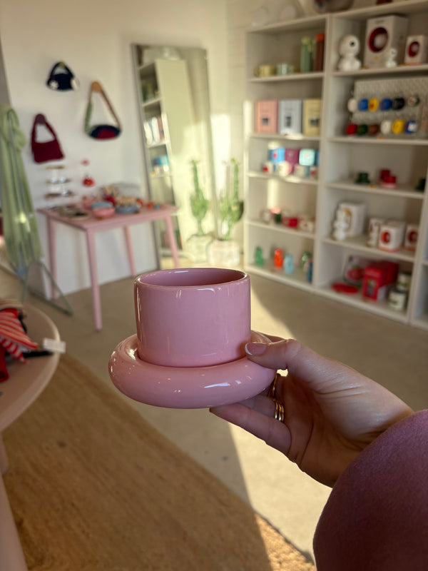 Pink Glazed Ceramic Cup