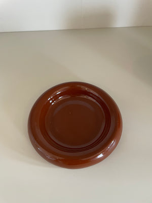 Chocolate Brown Glazed Ceramic Chunky Mug and Saucer