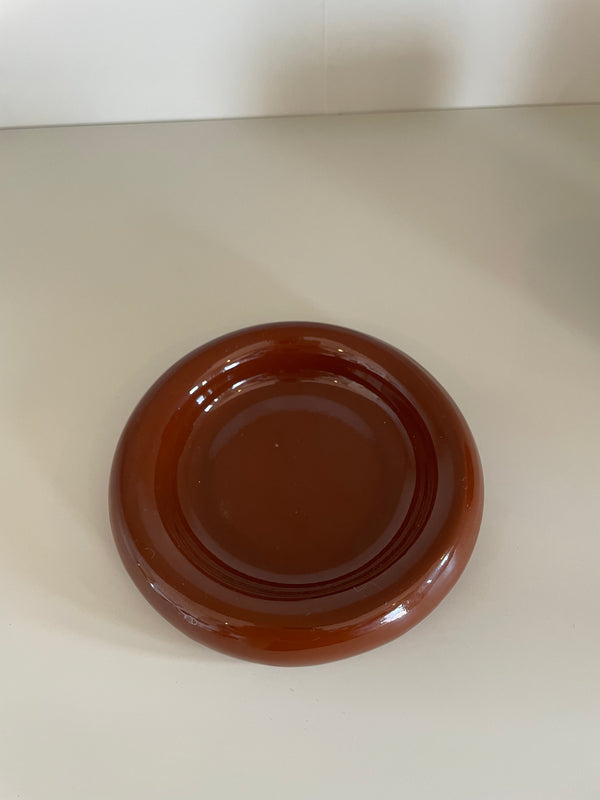 Chocolate Brown Glazed Ceramic Chunky Mug and Saucer