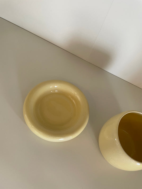 Butter Yellow Glazed Ceramic Chunky Mug and Saucer