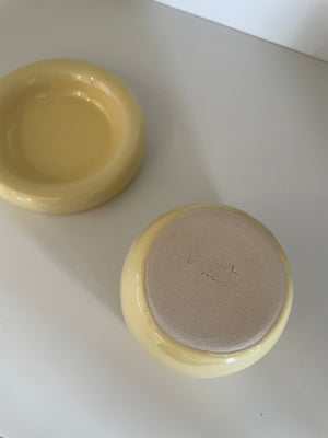 Butter Yellow Glazed Ceramic Chunky Mug and Saucer