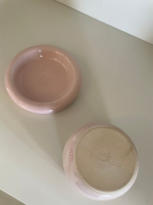 Pink Glazed Ceramic Chunky Mug and Saucer