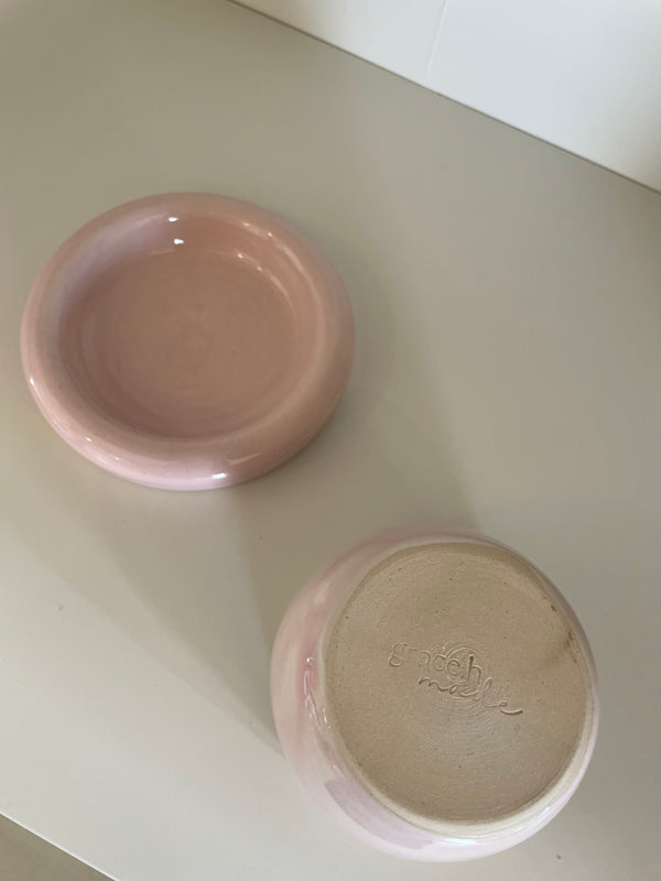 Pink Glazed Ceramic Chunky Mug and Saucer