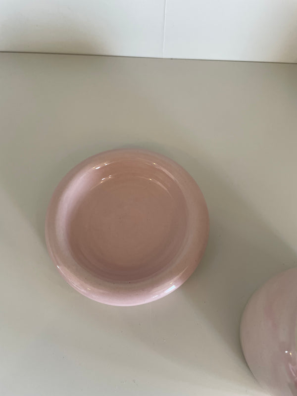 Pink Glazed Ceramic Chunky Mug and Saucer