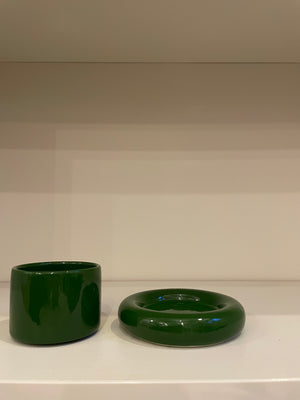 Green Glazed Ceramic Cup