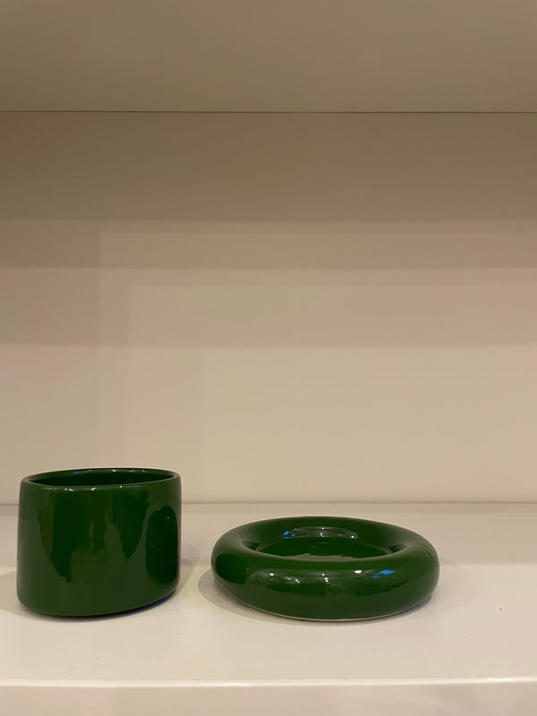 Green Glazed Ceramic Cup