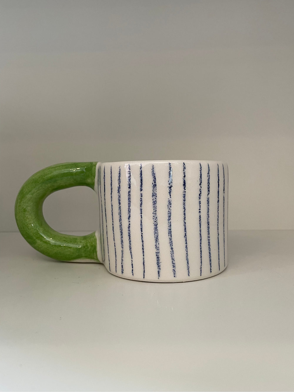 Handmade Striped Ceramic Mug
