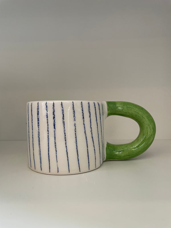 Handmade Striped Ceramic Mug