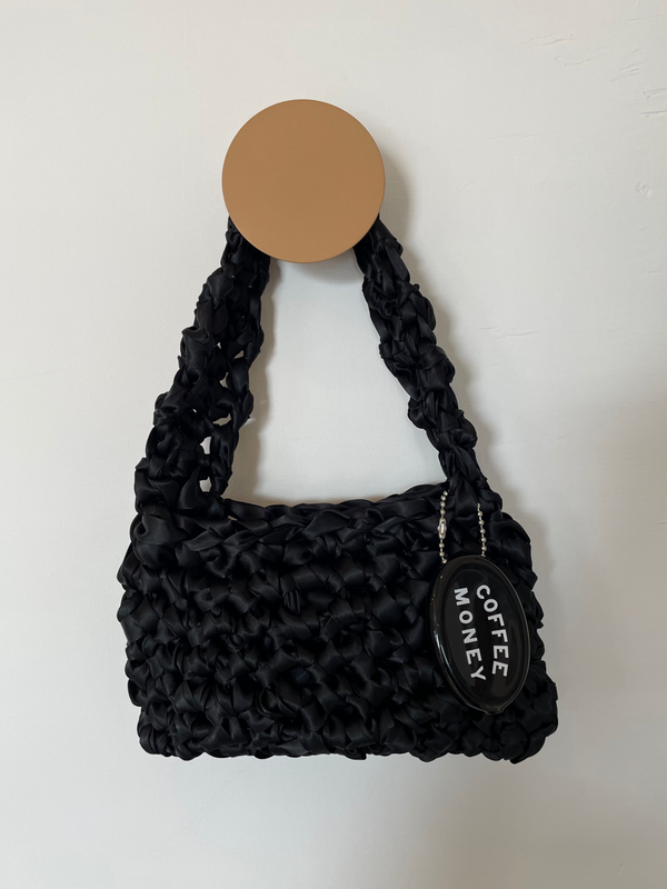 Handmade Black Crochet Shoulder Bag