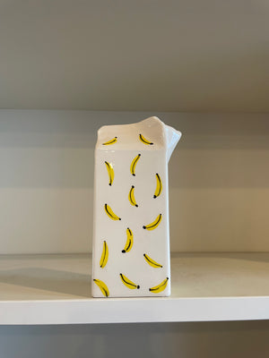 Handmade Banana Milk Ceramic Vase