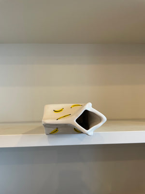 Handmade Banana Milk Ceramic Vase