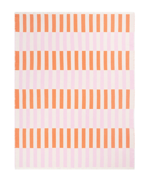 Tiles Cotton Blanket Pink Carrot