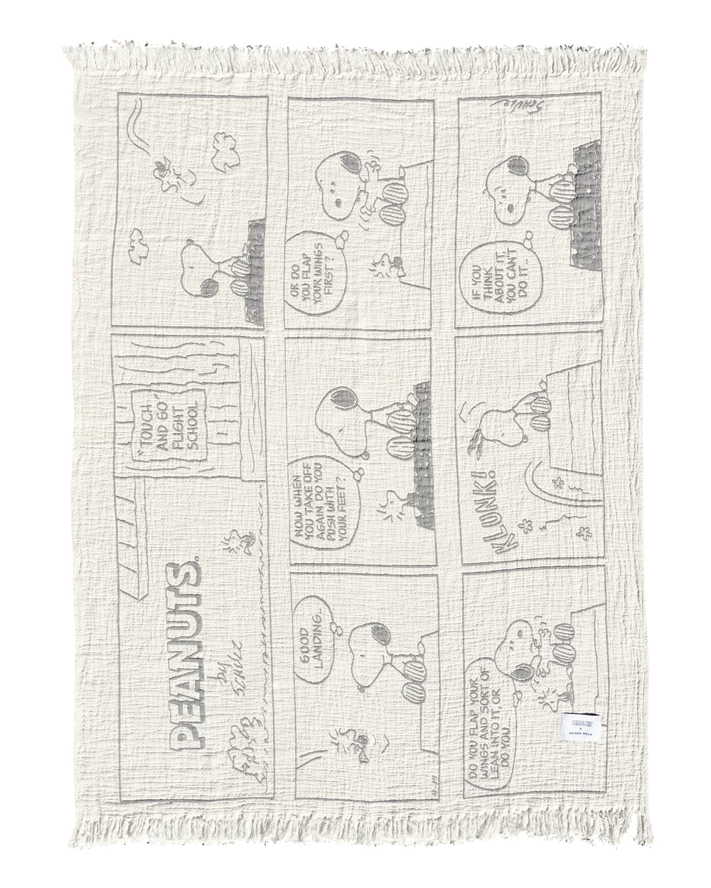 Reversible Cotton Throw Featuring Snoopy & Woodstock