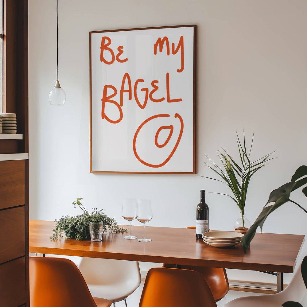 Be My Bagel Kitchen Home Decor Love Wall Art Print
