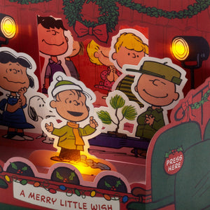 Christmas Paper Wonder Card 3D PopUp Peanuts™ Light & Sound