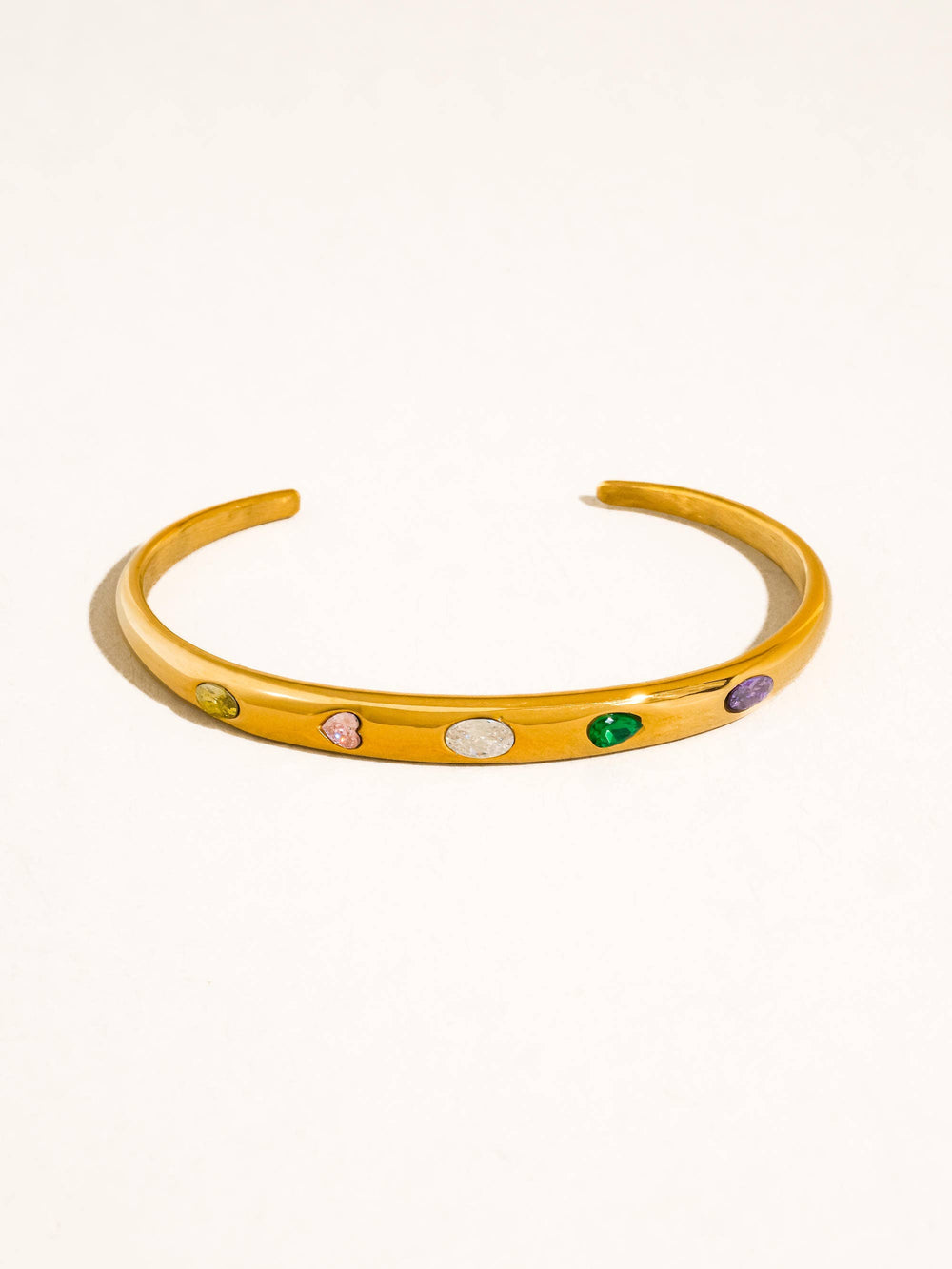 Juneau 18K Gold Non-Tarnish Multicolor CZ Bangle