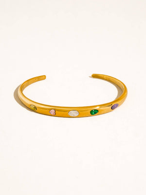 Juneau 18K Gold Non-Tarnish Multicolor CZ Bangle