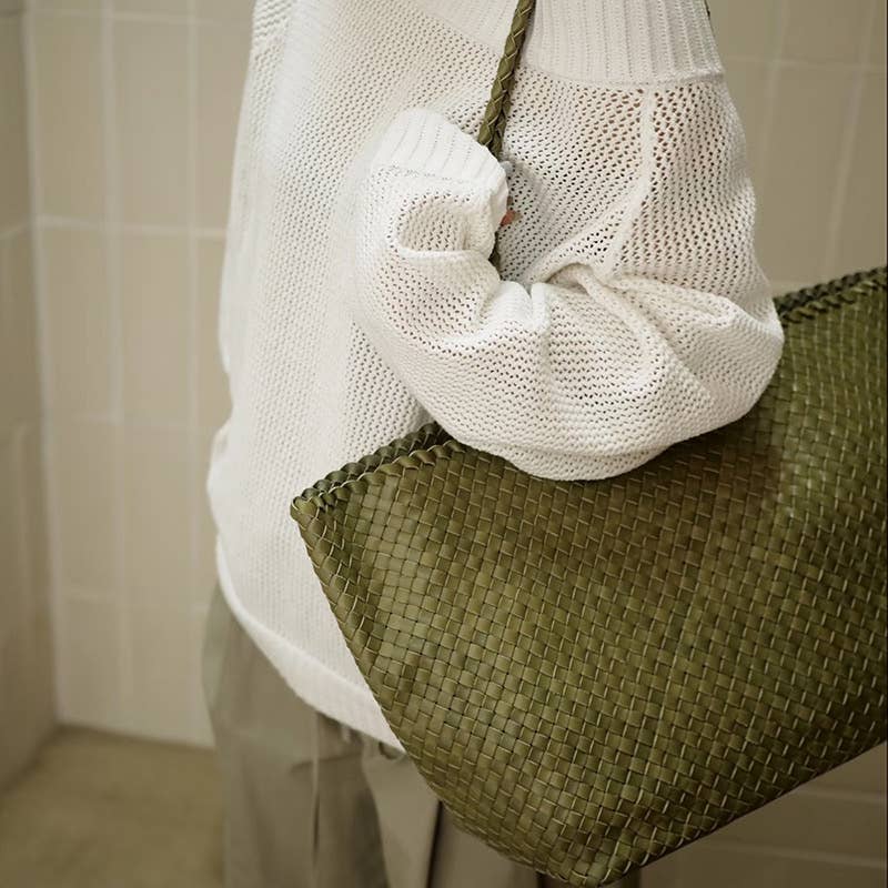 XL Woven leather bag