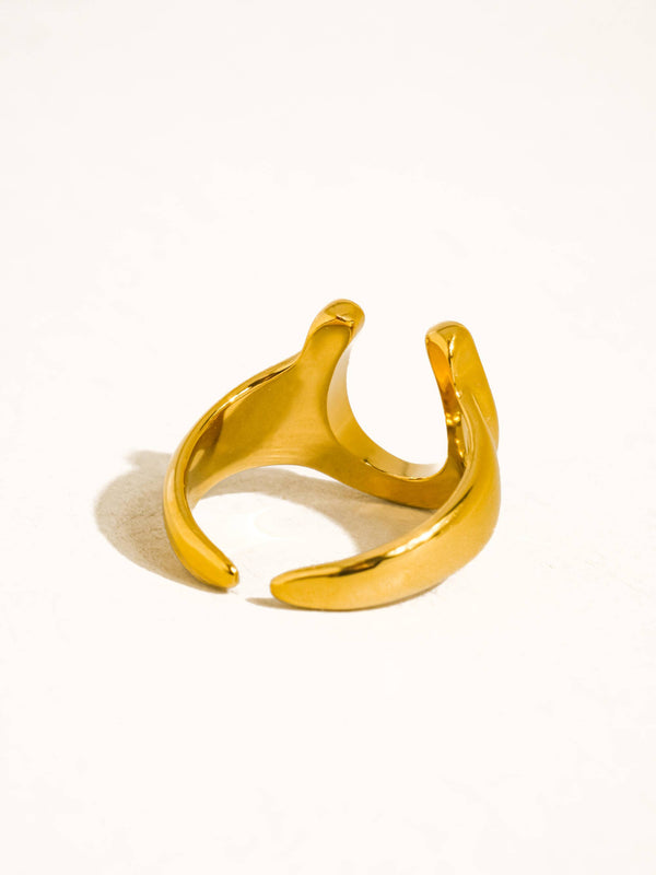 Non-Tarnish Gold Horseshoe Statement Ring