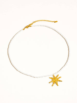 Iridessa 18K Gold Non-Tarnish Sun Beaded Necklace