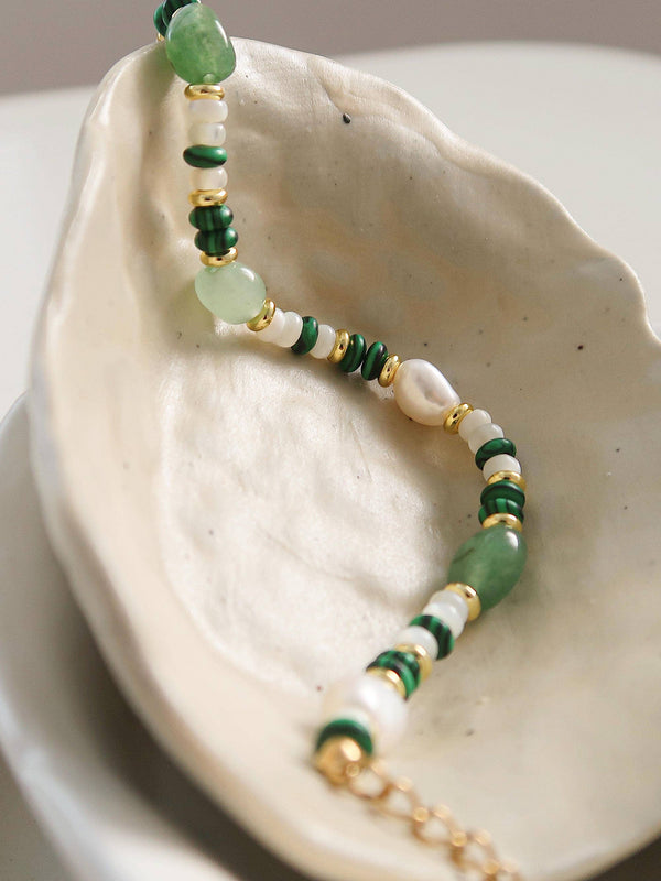 Non-Tarnish Bohemian Stone and Bead Bracelet