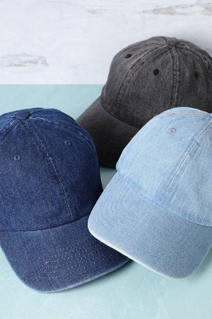 Plain Denim Cotton Baseball Cap Dad Hat